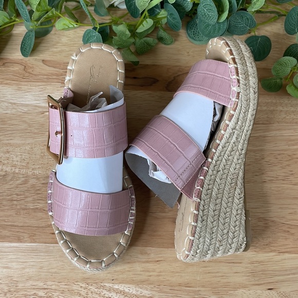 Vintage Havana Pink Wedge Sandal 5.5M - Picture 3 of 6